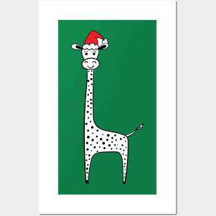 Christmas giraffe Posters and Art